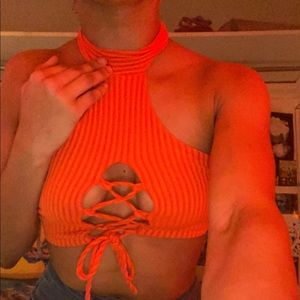 Orange cropped Jade shirt